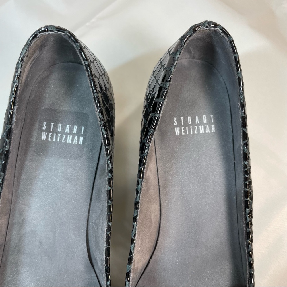 Stuart Weitzman Black Python Embossed Patent Leat… - image 6